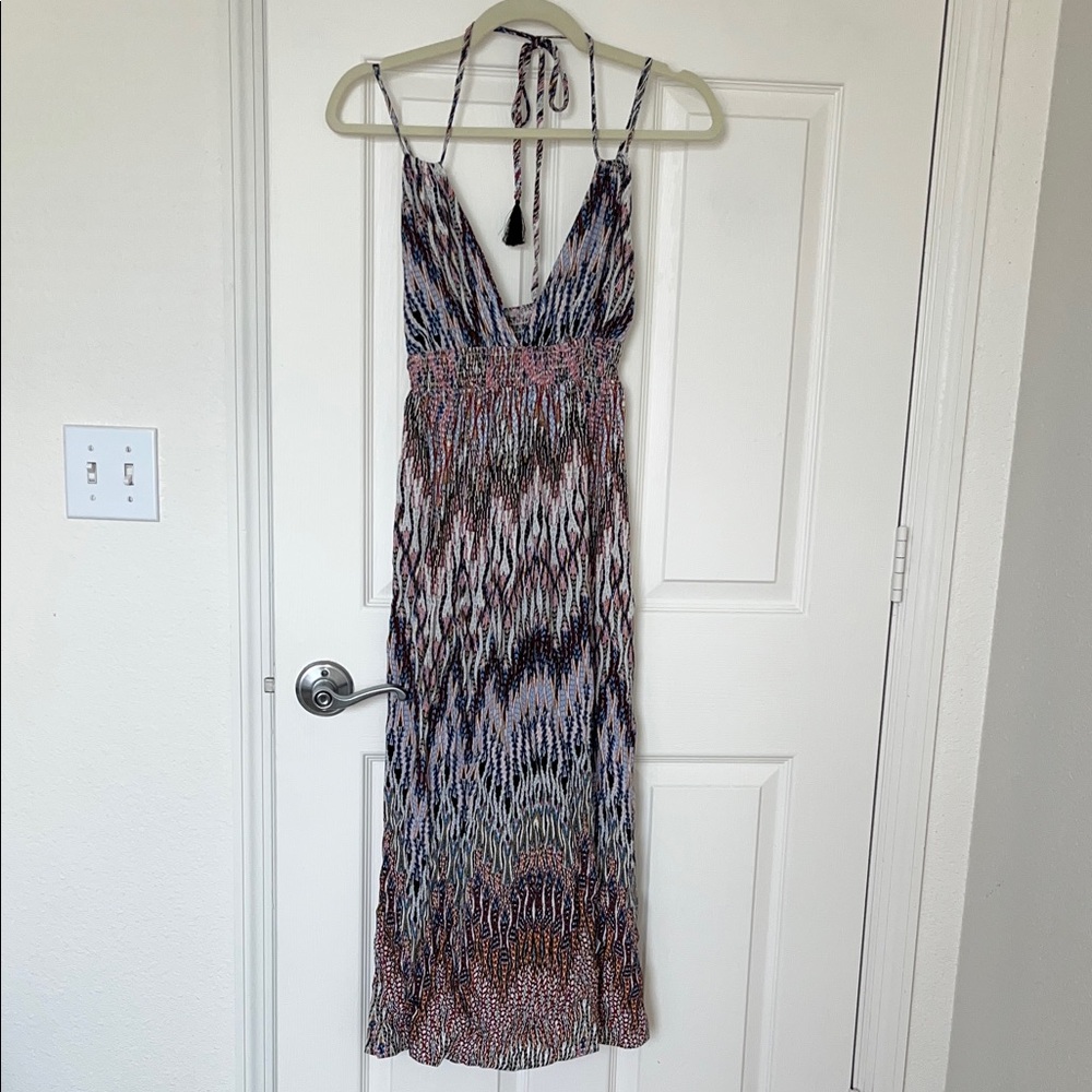 Cupshe Blue and Pink Patterned Maxi Dress